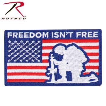 Rothco Freedom Isn't Free Patch With Hook Back, freedom isn't free, freedom is not free, freedom isn't free patch, freedom is not free patch, freedom is not free apparel, freedom patch, us freedom patch, us flag patch, us army flag patch, us flag patch velcro, us flag velcro patch, American flag patch, American flag velcro patch, American flag patch for jacket, morale patch, airsoft patch, paintball patch, milsim patch, military patch, tactical patch 