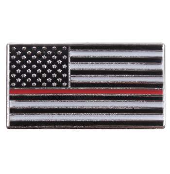 Rothco thin red line flag pin, thin red line pin, red line pin, firefighter pin, thin red line, thin red line flag pin, flag pin, firefighter flag pin, red line flag pin, thin red line flag, American Flag, support, lapel pin, iron pin,<br />
