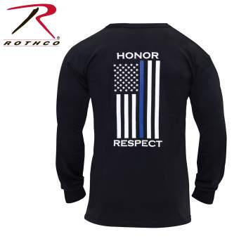 Betaamazon Rothco Thin Blue Line Honor And Respect Long Sleeve T Shirt