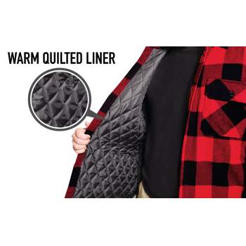Plaid quilted flannel jacket hot sale