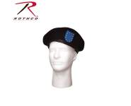 Rothco Beret,Government issue Beret,beret,hat,headwear,black beret,black military beret,military beret,wool beret,blue flash,blue flash beret