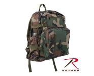 Rothco Woodland Camo Backpack, backpack, back pack, camo back pack, camouflage, wholesale backpack, bags, polyester, padded shoulder straps, molle straps, molle, m.o.l.l.e., molle bags, school back packs, packs, military packs, camo packs, 