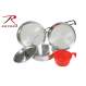 Rothco 5 Piece Stainless Steel Mess Kit, mess kit, mess kits, military mess kit, army style mess kit, camping mess kit, us army mess kit, military gear, military supplies, camping supplies, camping gear, steel mess kit, stainless mess kit, stainless steel mess kit, metal mess kit, outdoor mess kit, 